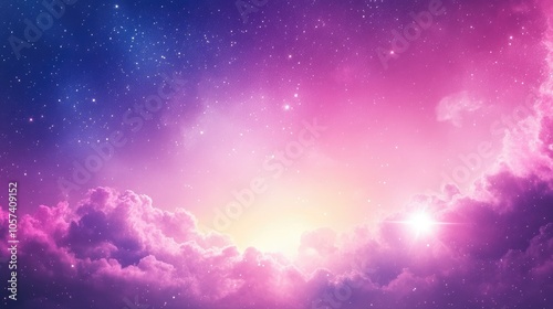 Abstract starlight and pink and purple clouds stardust, blink, background