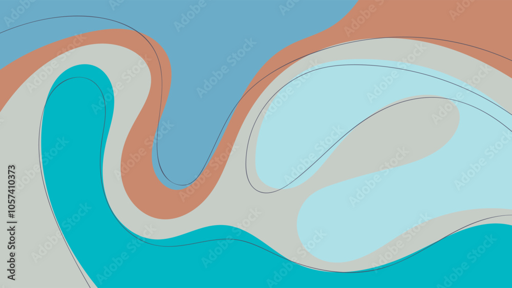 ABSTRACT BACKGROUND COLORFUL WITH HAND DRAWN SHAPES FLAT WITH LINE DESIGN VECTOR TEMPLATE FOR WALLPAPER, COVER DESIGN, HOMEPAGE DESIGN