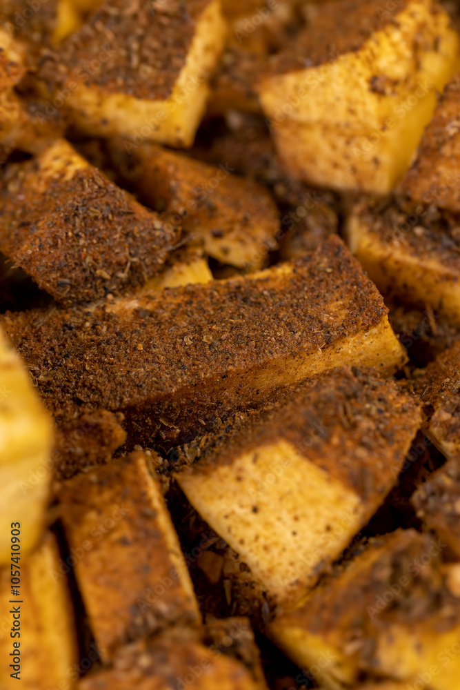 hot freshly cooked pumpkin slices with spices for flavor hot freshly cooked pumpkin slices with spices for flavor