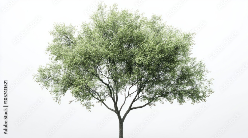 custom made wallpaper toronto digitalLarge green deciduous tree with spreading branches and textured leaves, isolated on white background