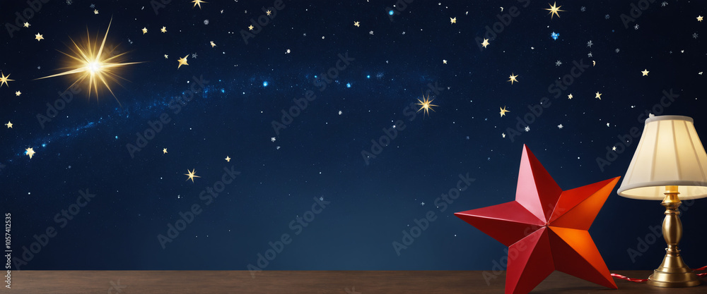 Christmas Lamp and Shooting Star Background. Christmas Lamp and Shooting Star Background.