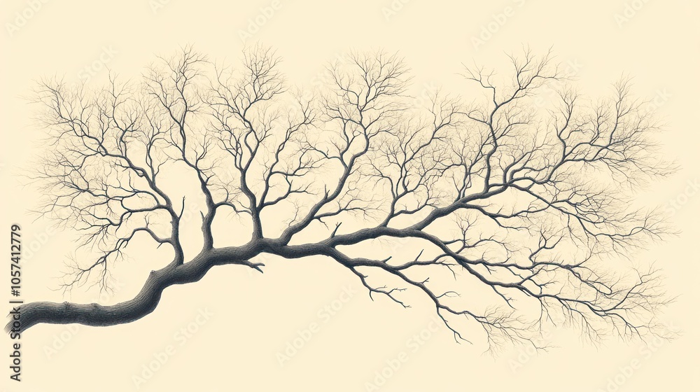 A stylized illustration of a tree branch with intricate, bare branches against a light background. A stylized illustration of a tree branch with intricate, bare branches against a light background.