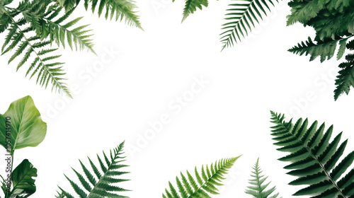 Fern leaves isolated transparent background