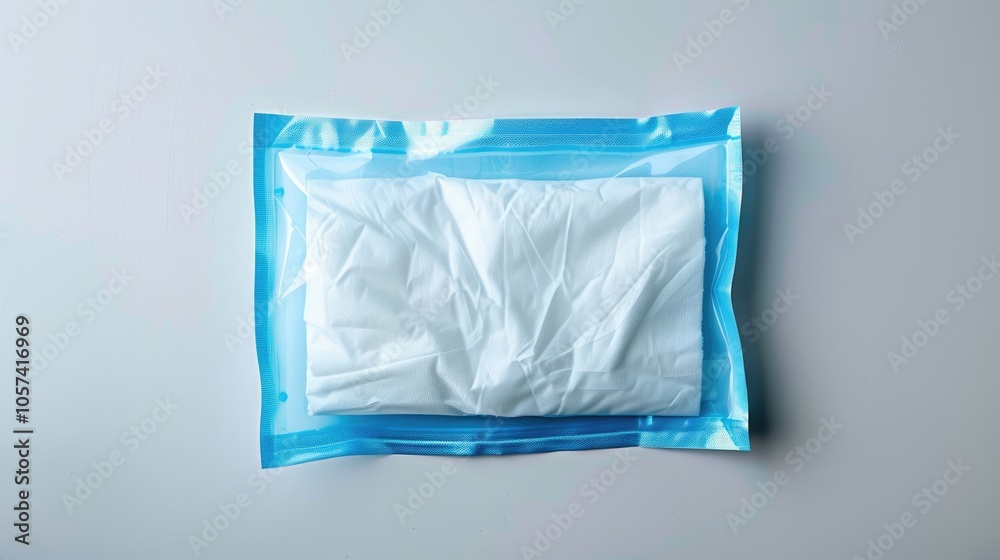 Open pack of wet wipes on white background with space for text. Open pack of wet wipes on white background with space for text.