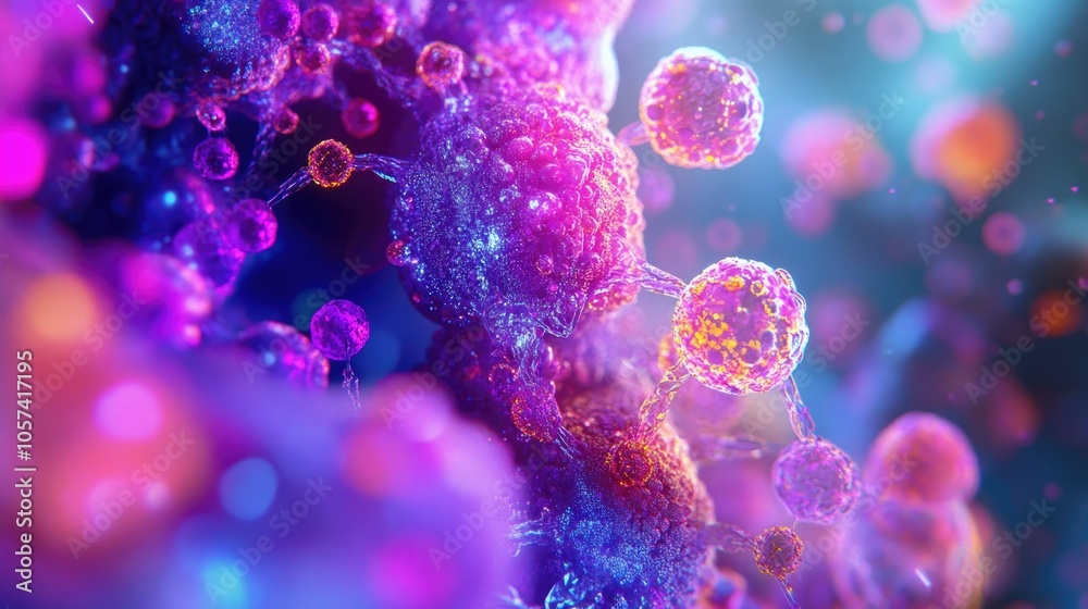 Abstract view of tissue regeneration with vibrant colors symbolizing growth, healing, and biotech advancements Abstract view of tissue regeneration with vibrant colors symbolizing growth, healing, and biotech advancements