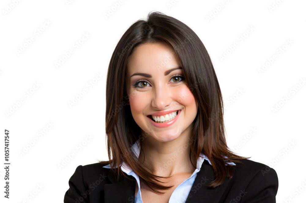 Smiling businesswoman portrait on white background Smiling businesswoman portrait on white background