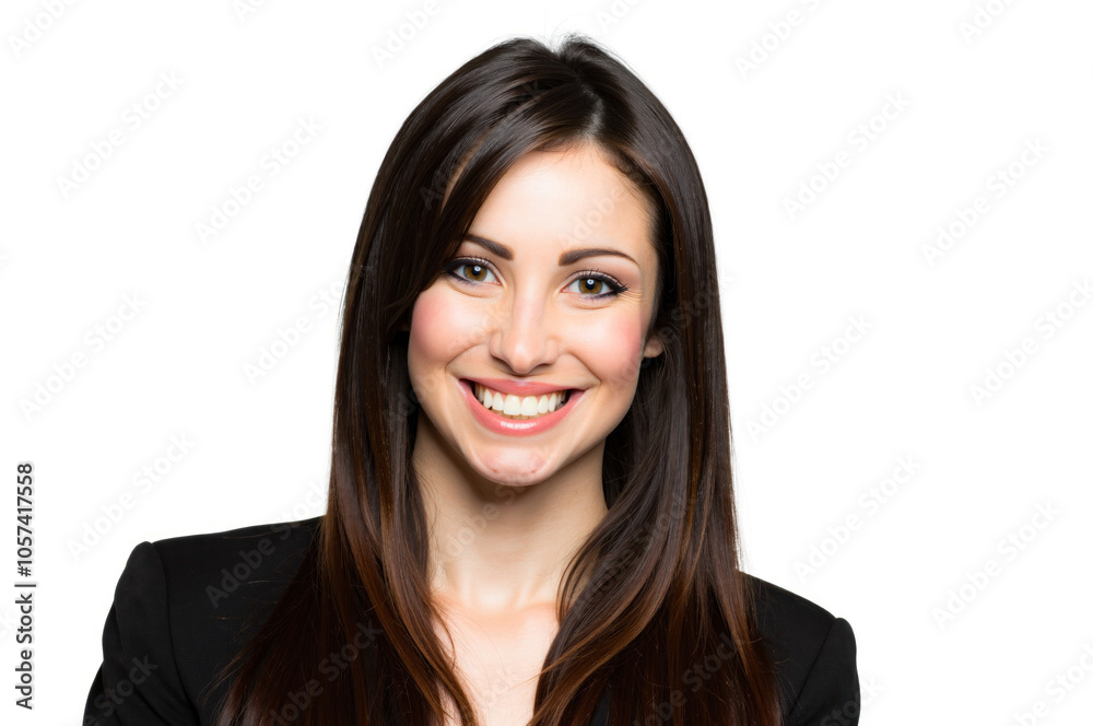 Smiling businesswoman portrait on white background Smiling businesswoman portrait on white background