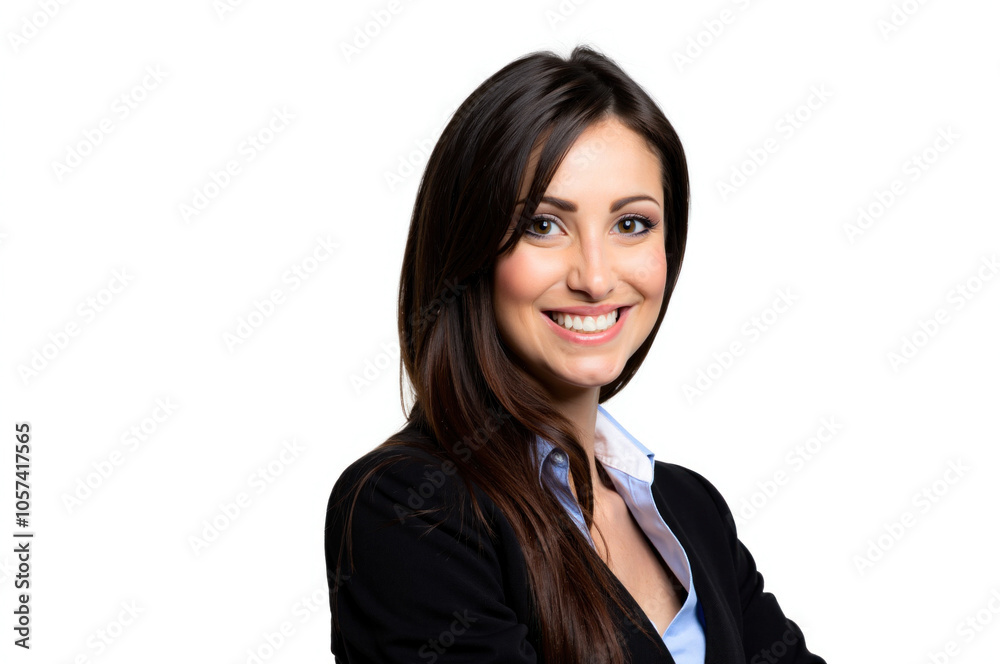 Smiling businesswoman portrait on white background Smiling businesswoman portrait on white background