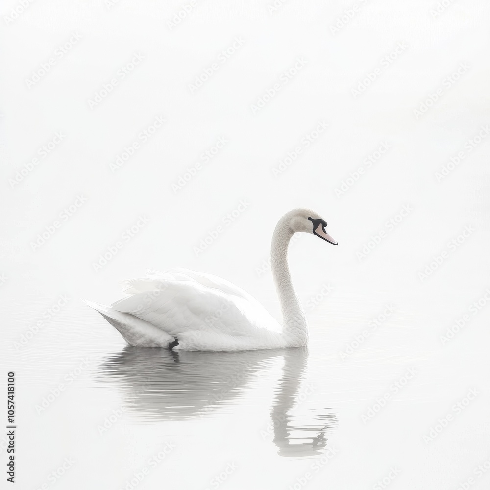 White swan isolated white background White swan isolated white background