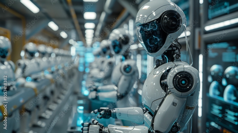 Futuristic Robots on an Assembly Line: The Rise of Automation Futuristic Robots on an Assembly Line: The Rise of Automation
