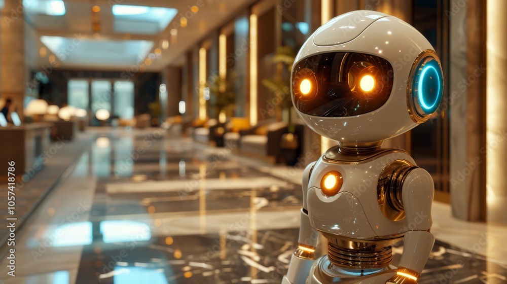 Fototapeta premium Futuristic Robot in a Modern Interior