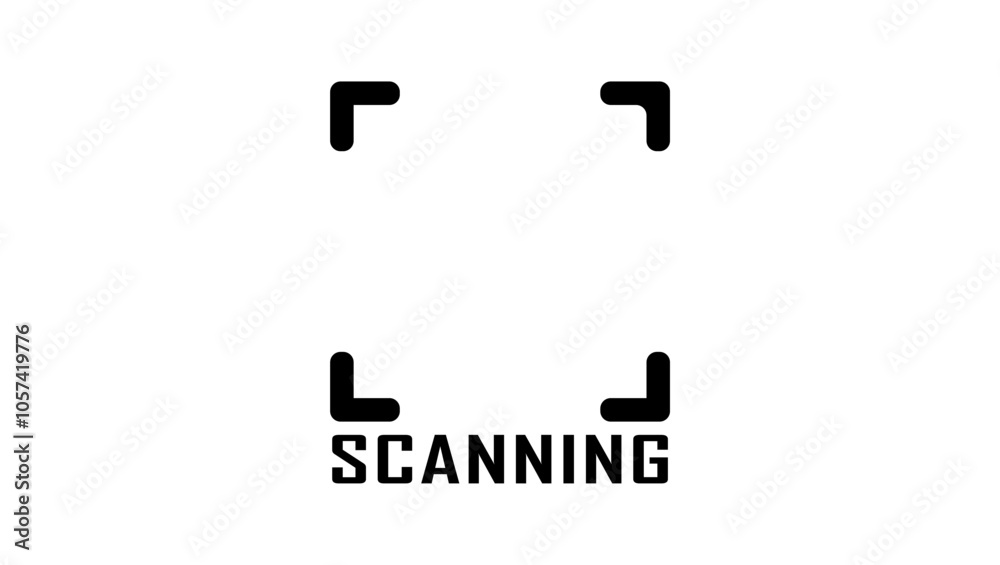 scanning with camera process, black isolated silhouette scanning with camera process, black isolated silhouette