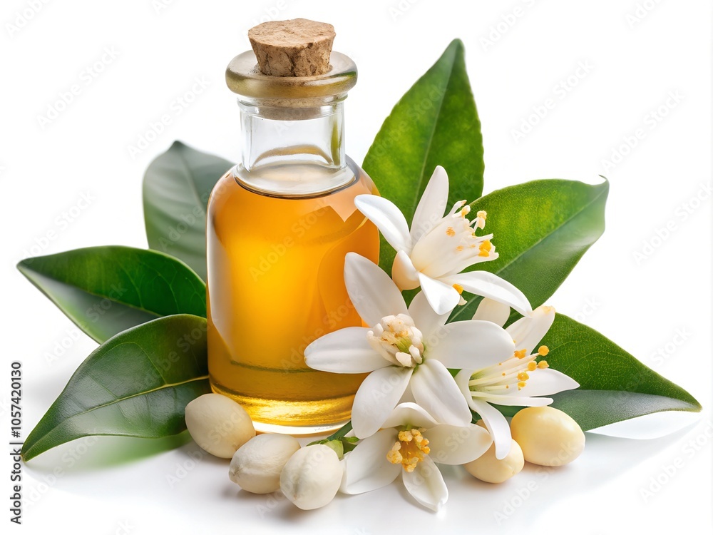 Neroli twig. Citrus aurantium with blossom and fruits branch, isolated on transparent white background, png element. Bitter orange tree with flowers, White Transparent Photo, White Transparent Element Neroli twig. Citrus aurantium with blossom and fruits branch, isolated on transparent white background, png element. Bitter orange tree with flowers, White Transparent Photo, White Transparent Element