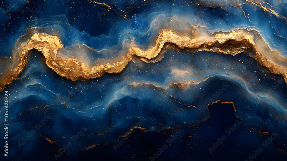 Abstract Background - Blue and Gold Marble Texture Abstract Background - Blue and Gold Marble Texture