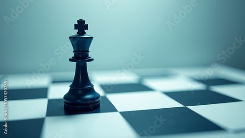 Black King on Chessboard Representing Strategic Insights photo