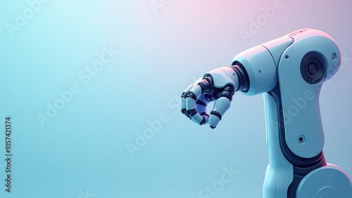 Futuristic Surgical Robot Arm on Minimal Gradient Background for Medical Technology
