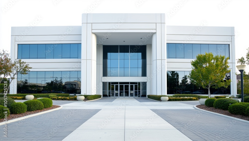 Modern Office Building Isolated on White Background Modern Office Building Isolated on White Background