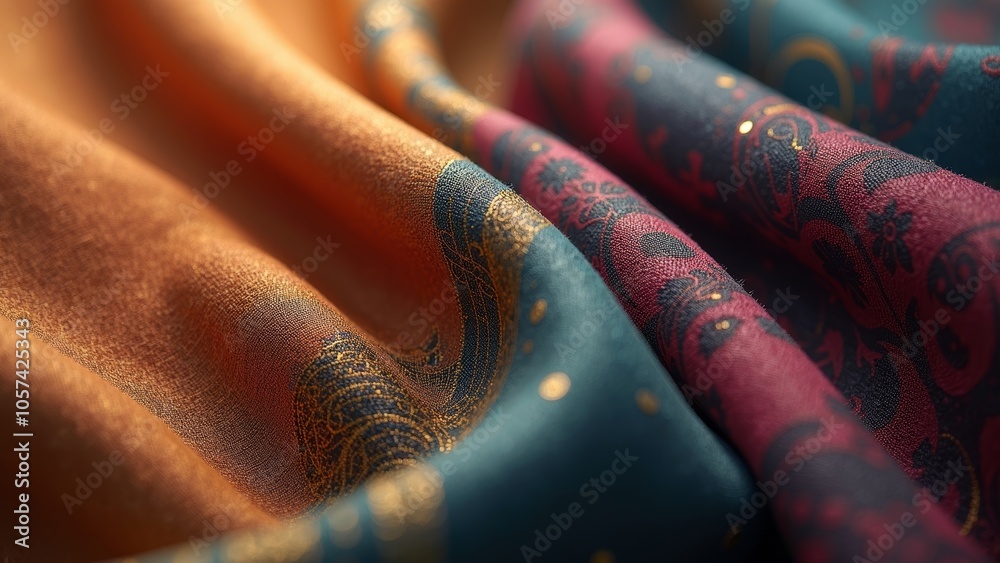 Luxurious Textures of Elegant Fabrics in Vibrant Colors Luxurious Textures of Elegant Fabrics in Vibrant Colors