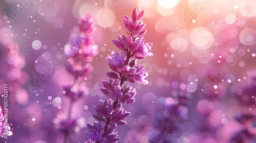 Purple Flower with Bokeh Background Illustration