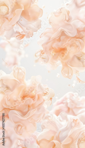 Soft Peach and Pink Watercolor Blobs with Light Texture