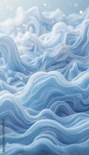 Flowing Blue Waves with Soft Gradient and Abstract Texture