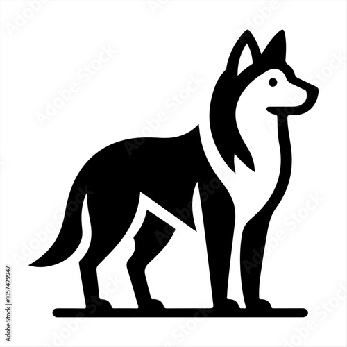 Silhouette Dog Logo Design Vector Illustration.