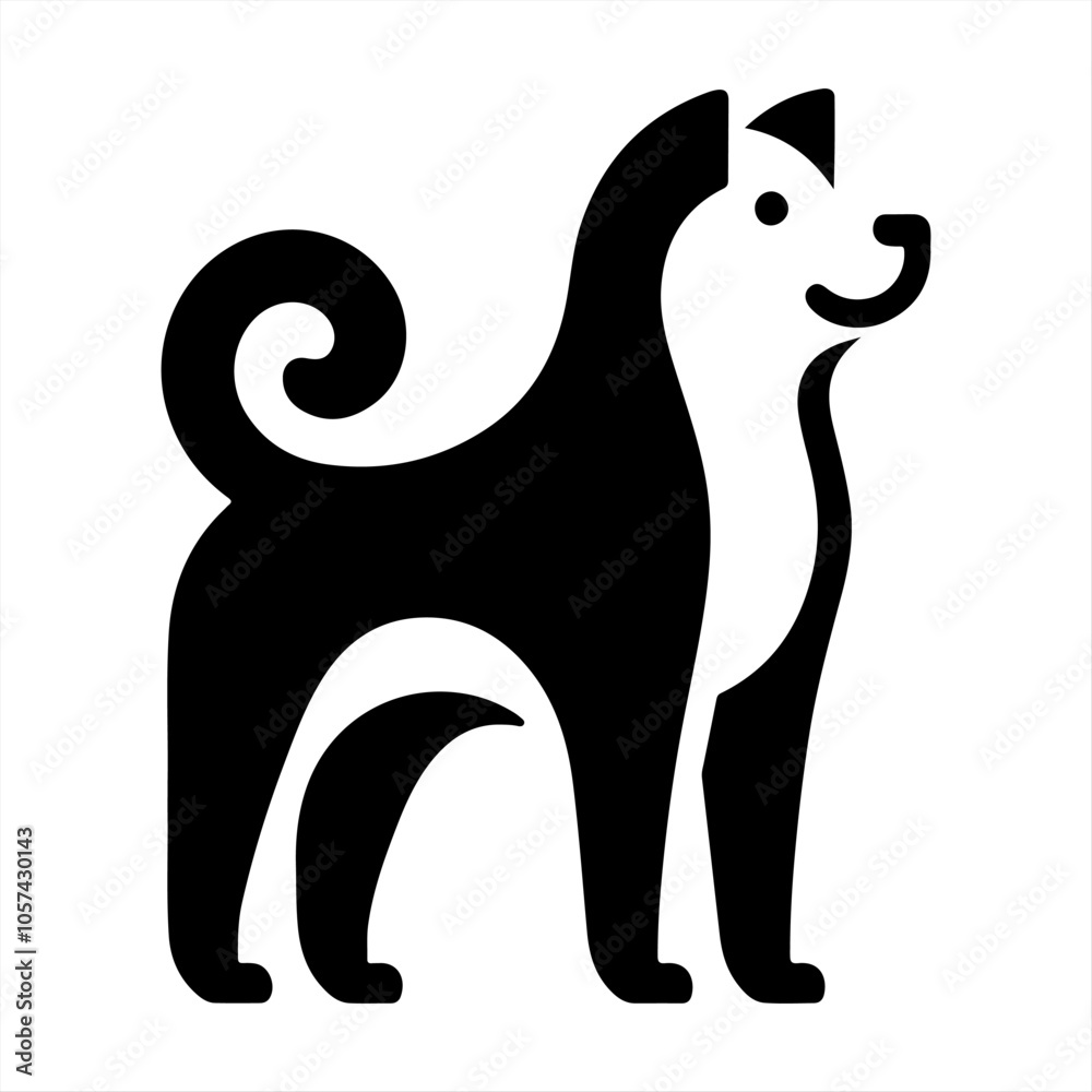 Silhouette Dog Logo Design Vector Illustration. Silhouette Dog Logo Design Vector Illustration.