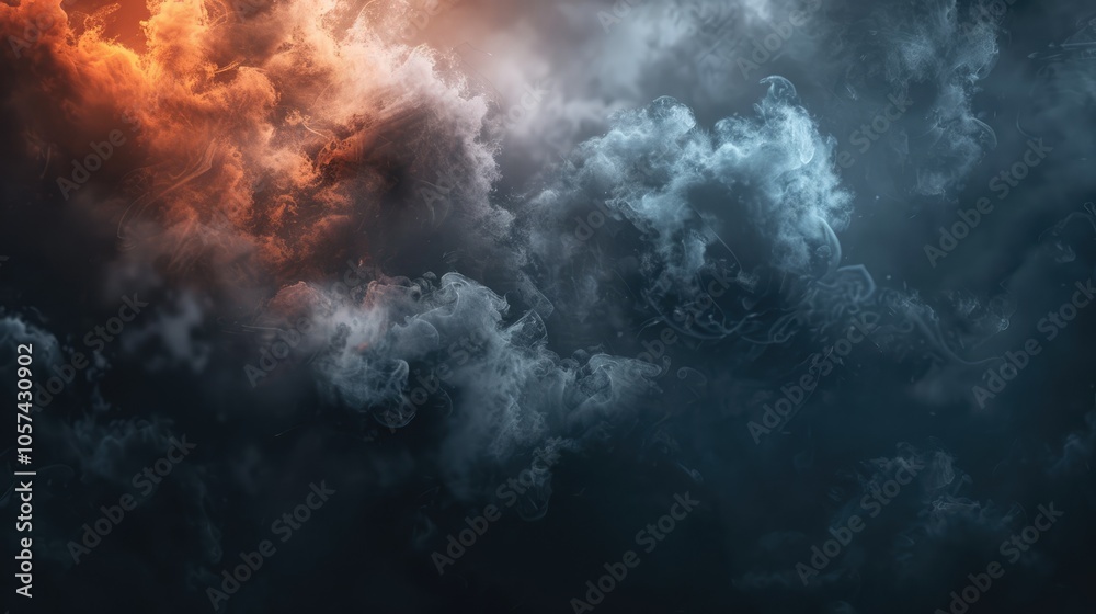 Smoky Overlay Effects on Isolated Dark Backgrounds Smoky Overlay Effects on Isolated Dark Backgrounds