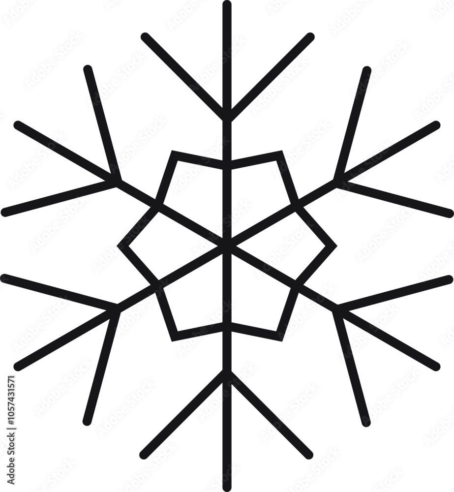 Stylized Snowflake Graphic Design. Snowflake vector illustration