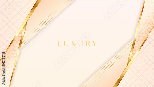 Luxury golden line background golden shades in 3d abstract style. Illustration from vector about modern template deluxe design