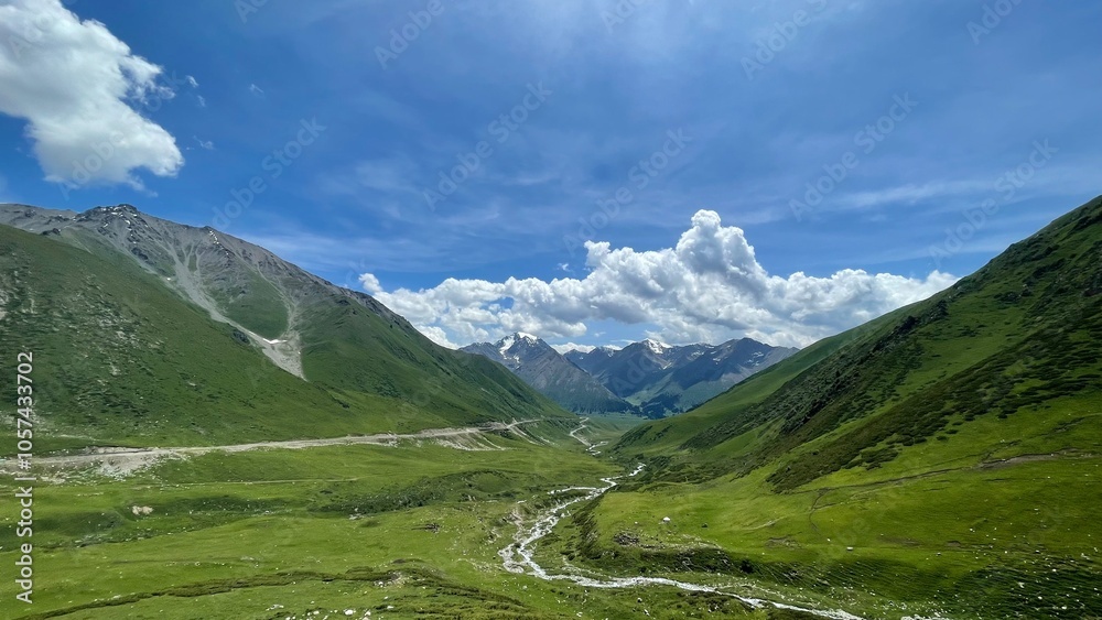 Naklejka premium landscape in the mountains