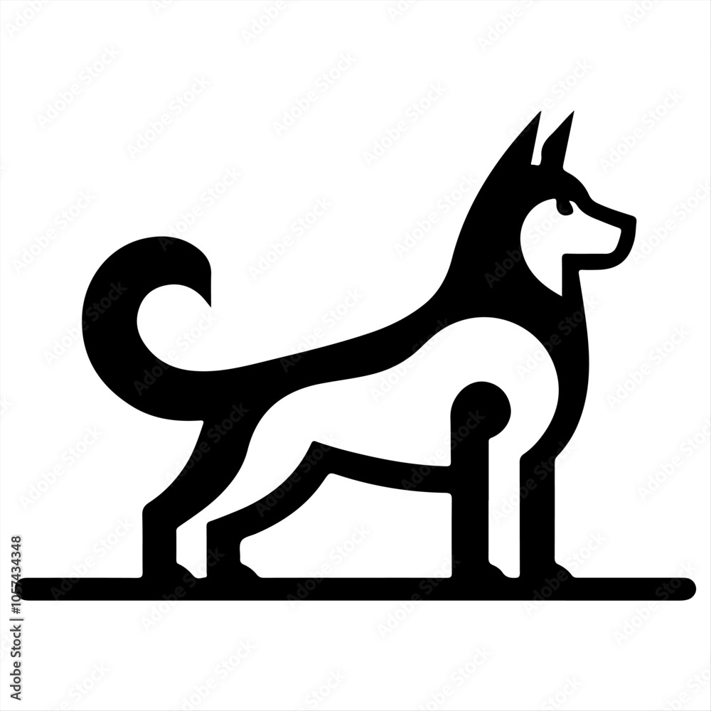 Fototapeta premium Silhouette Dog Logo Design Vector Illustration.
