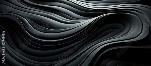 Abstract waves in dark tones create a fluid, modern design suitable for backgrounds.