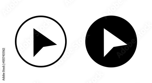 Cursor arrow head icon on black circle. Computer pointer mouse sign symbol