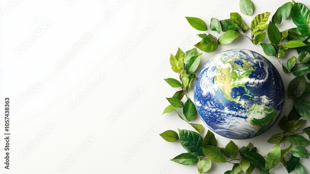 Eco Friendly Earth Representation on a Clean White Background Eco Friendly Earth Representation on a Clean White Background