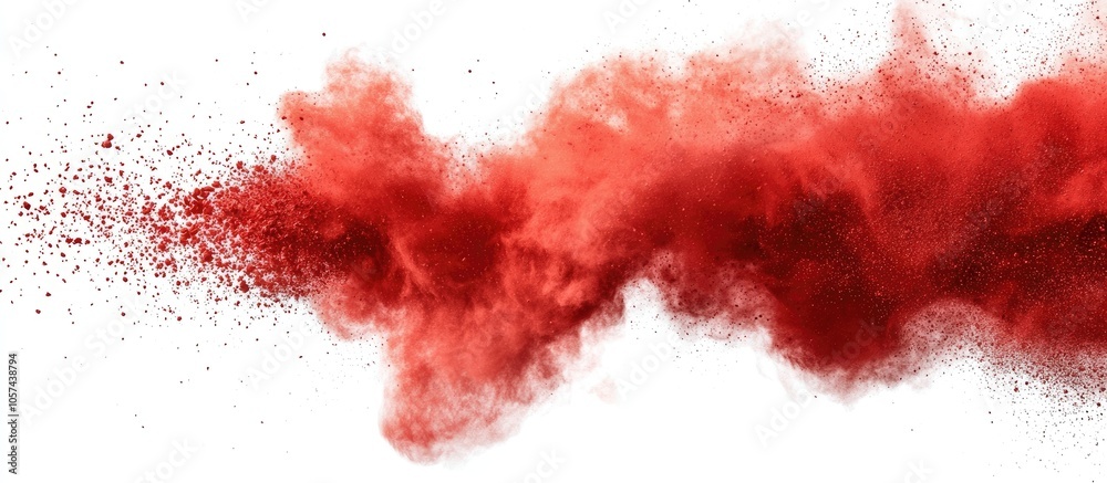 Red Powder Explosion On White Background Red Powder Explosion On White Background