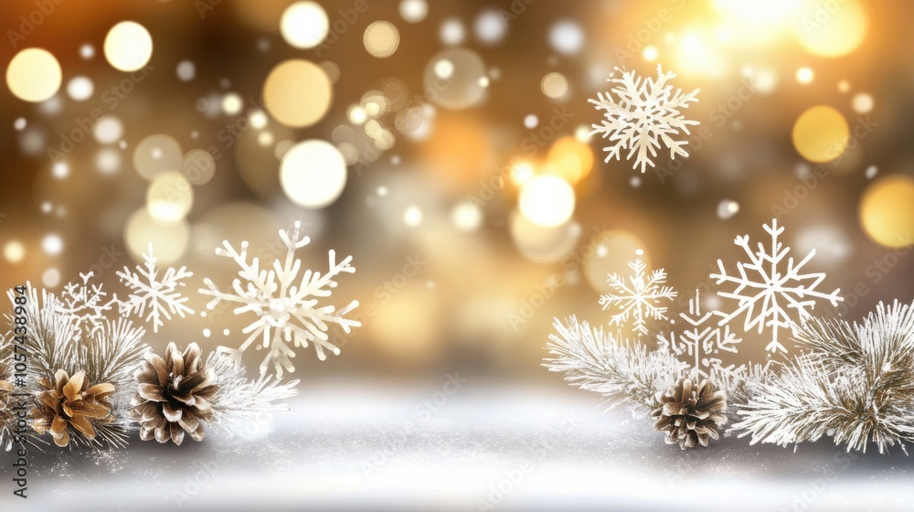New Year Background: A realistic photo of a digital background featuring soft bokeh lights and snowflakes, ideal for New Year’s New Year Background: A realistic photo of a digital background featuring soft bokeh lights and snowflakes, ideal for New Year’s
