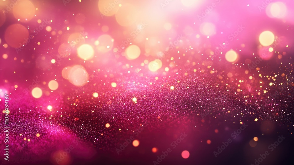 Abstract pink bokeh background featuring shimmering gold glitter Abstract pink bokeh background featuring shimmering gold glitter