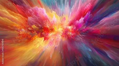 Dynamic abstract background featuring a burst of colors synchronized with rhythmic beats