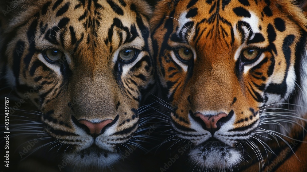 Fototapeta premium Leopard and tiger mixed animal pattern