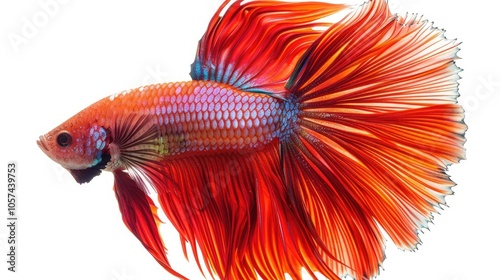 Betta Siamese Fighting Fish On White Background