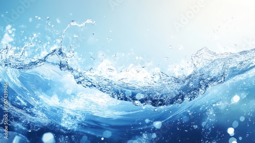 Abstract vector background and banner featuring water splashes and waves in a summer theme