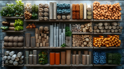 Wallpaper Mural 3D Illustration of Wood and Plant Texture Collection Torontodigital.ca
