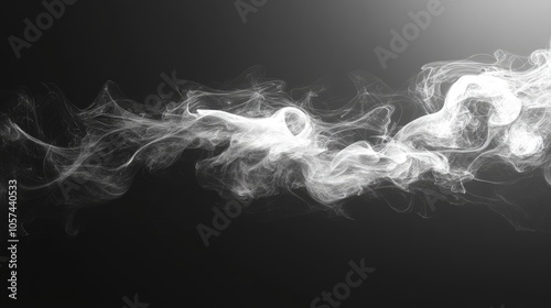 Real smoke and fog effect creates an intriguing atmosphere against a dark background, enhancing the visual appeal with a strong contrast and allowing for creative copy space.