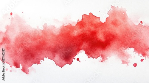 Abstract red watercolor background on white paper suitable for design purposes