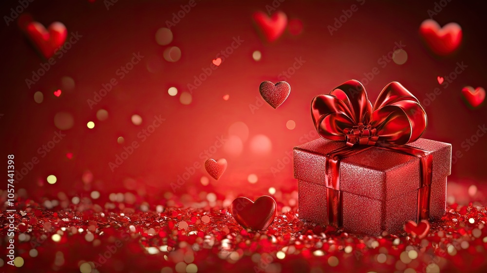 Valentines Day greeting card design with hearts and a gift box, perfect for expressing love. This versatile image offers ample copy space for personalized messages. Valentines Day greeting card design with hearts and a gift box, perfect for expressing love. This versatile image offers ample copy space for personalized messages.