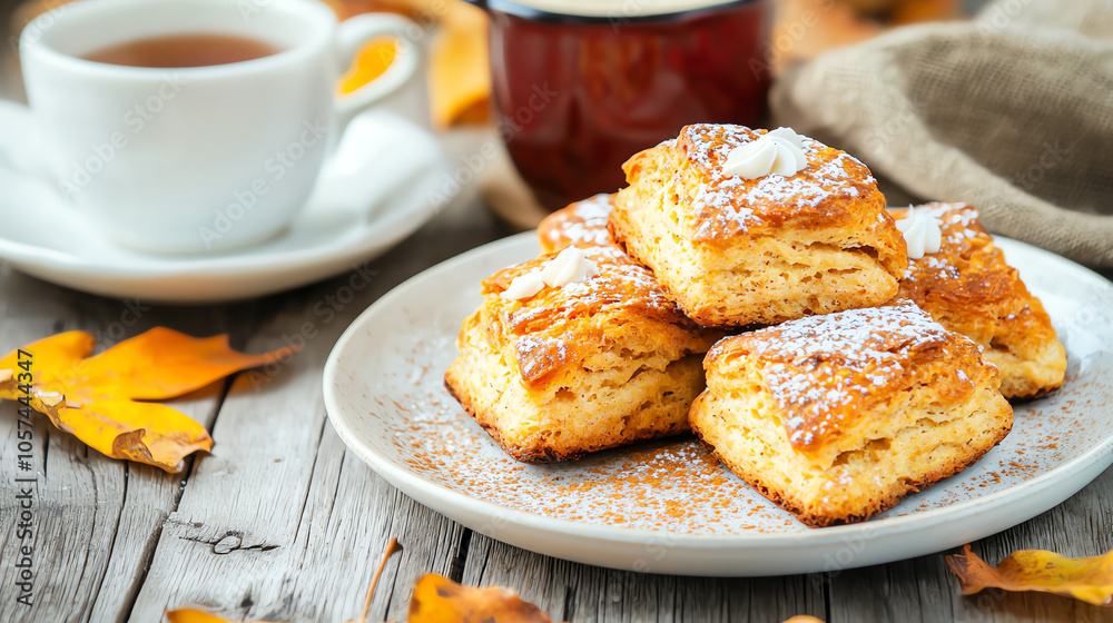 Delightful pumpkin scones with autumn spices a cozy treat for fall gatherings Delightful pumpkin scones with autumn spices a cozy treat for fall gatherings