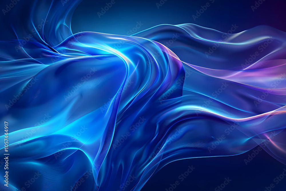 Obraz premium Abstract Blue and Purple Wavy Background Illustration