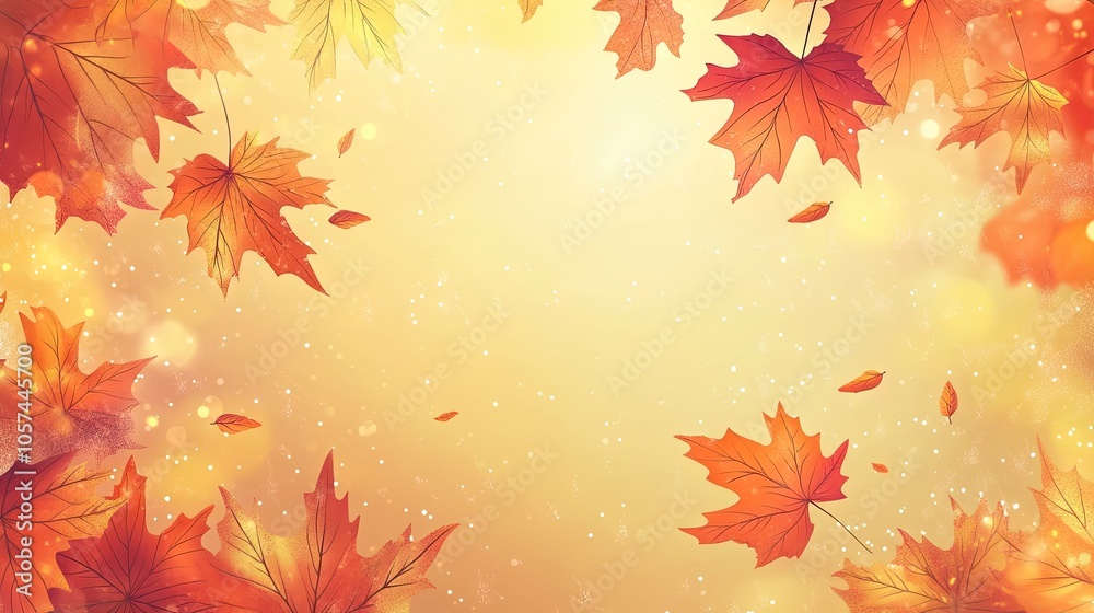 Autumn background displaying vibrant maple leaf colors. This autumn scene captures the essence of seasonal change with vivid hues and ample copy space for text or design elements. Autumn background displaying vibrant maple leaf colors. This autumn scene captures the essence of seasonal change with vivid hues and ample copy space for text or design elements.