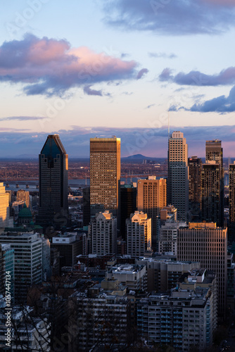 View of Montreal form the Mont-Royal peak, Quebec, Canada